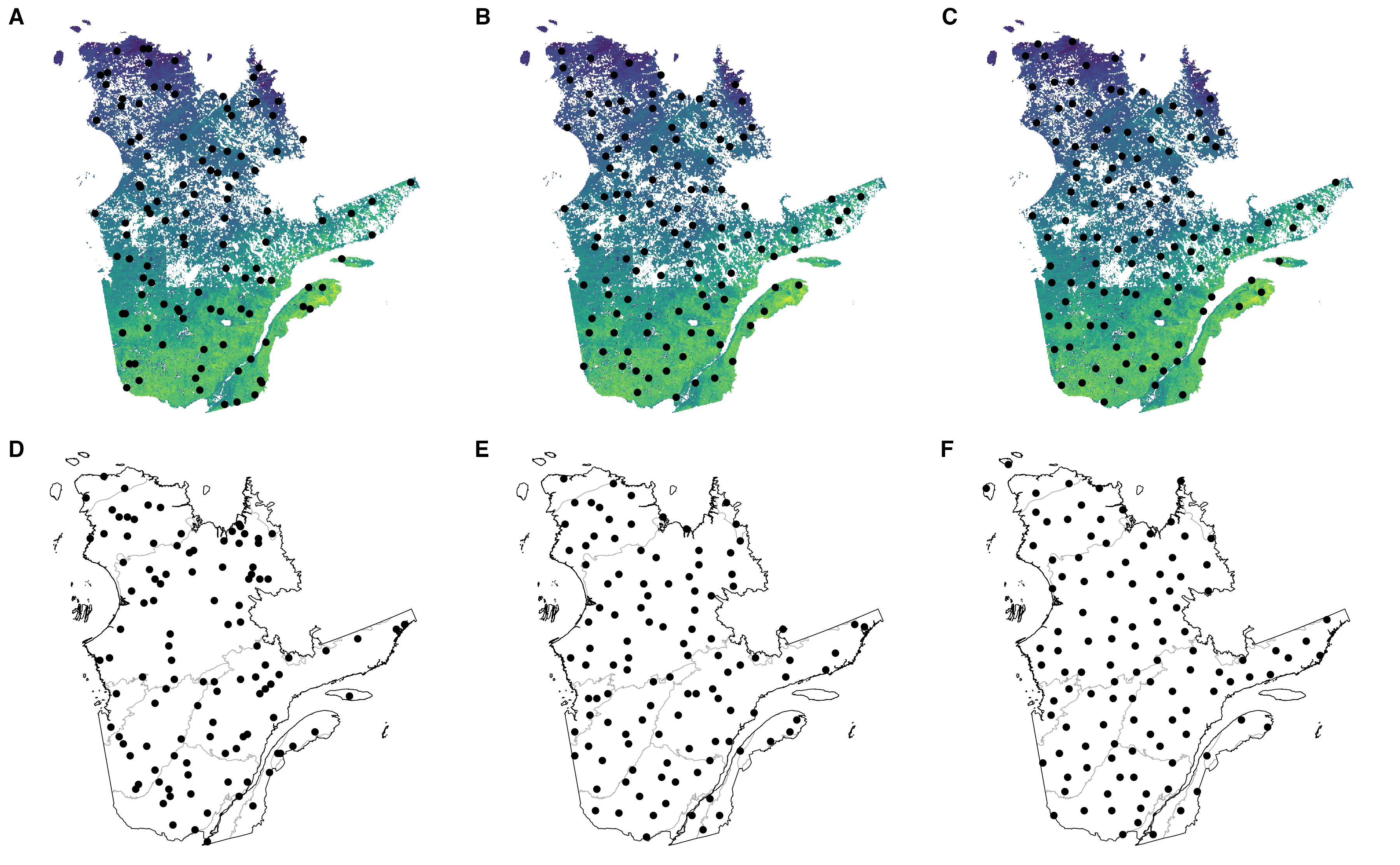 Example monitoring networks Quebec